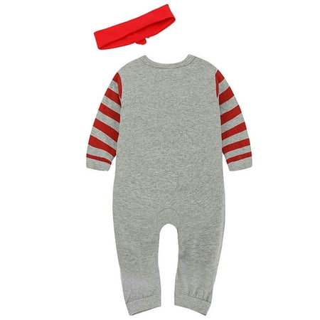 

YWDJ 3-18Month Christmas Outfit Sets for Boys New Kids Cartoon Pullover Cotton Dinosaur Sweater Suit Gray 6-9Months