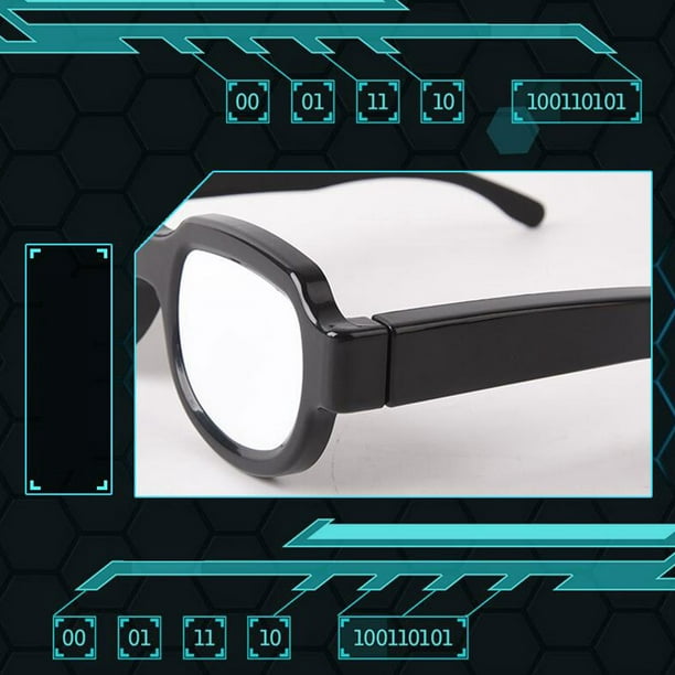  1 pieza de gafas luminosas LED, gafas brillantes con carga USB, gafas periféricas de Anime, gafas LED creativas para el hogar KTV (negro)