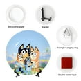 thumbnail image 5 of Lsque Bluey Pattern Ceramic Decorative Plate Decorative Plates with Display Stand Personalized Porcelain Plate Ceramic Ornaments for Wall Hanging Decoration-10in, 5 of 6