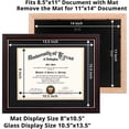 thumbnail image 2 of GraduationMall Certificate Documents Diploma Frame Cherry Real Wood with Black Mat 8.5 x 11 /11 x 14, 2 of 6