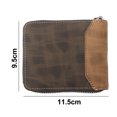 thumbnail image 2 of Monedero Moda PU Esmerilado monedero de estilo corto para hombres Clip de dinero Bolso con cremallera de múltiples ranuras MFZFUKR BST3002714-2, 2 of 6