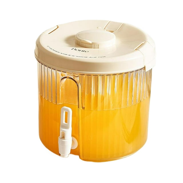 Cateissary Dispensador de bebidas heladas con grifo para preparar tés y jugos. Dispensador de agua de plástico con grifo. Cocina y Comedor mi 4L