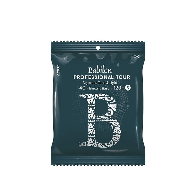 Set de Cuerdas para Bajo Eléctrico (.040-.120) BABILON plateado 15x18x8