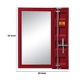 thumbnail image 5 of Industrial Style Metal Vanity Mirror with Recessed Door Storage Red - Saltoro Sherpi, 5 of 5