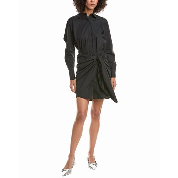 Derek Lam 10 Crosby womens Charlotte Shirtdress, 6, Black