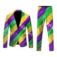 thumbnail image 4 of Men's Mardi Gras Festival Long Sleeved Lapel Button Suit Jacket with Fashionable and Fun Carnival Prints, Casual and Stylish Carnival Festival Outfits, 4 of 4