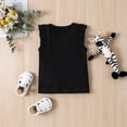 thumbnail image 3 of Toddler Baby Girl Clothes Outfits Sets 2pcs Ruffle Ribbed Cotton Shirts and Pants, 3 of 7