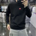 thumbnail image 5 of Sudadera con cuello redondo para hombre, sin capucha, estilo hip hop, color negro, con cuello redondo, estilo urbano de lujo, estética, sencilla, tallas grandes, 5 of 5