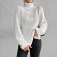 thumbnail image 1 of Suéter Suéter femenino Suéter Tops Suéter de punto de cuello alto suelto Cómodo traje de calle Ygjytge Blanco Xl para Mujer, 1 of 6