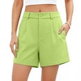 thumbnail image 2 of Sentmoon Gym Shorts Women High Waist Beach Shorts Stretchy Solid Color Regular Fit Women Shorts Casual Trendy for Work and Weekend Vacation Essentials for Women XS-L4, 2 of 7