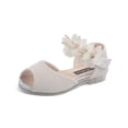 thumbnail image 5 of Viluyesy Girls Dance Shoes Solid Color Ballet Flats with Floral Embellishment and Crystal Accents, Soft Sole Princess Sandals for Spring & Summer Beige Size 12.5, 5 of 7