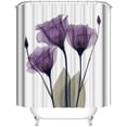 thumbnail image 1 of Juego de cortina de ducha con flores moradas con ganchos, cortina de ducha floral para baño, juego de decoración de baño de tela con 12 ganchos, 72 x 72 pulgadas Zhivalor WMZL-2050, 1 of 2