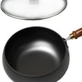 thumbnail image 6 of TISHITA 11 -Coll -Wok Pan, Chinese Wok, Wooden Handle Cookware, Gas, Boiling Pan Fry Pan Flachtboden for The Küchenhotel Haushaus Restaurant Glass Lid, 6 of 8