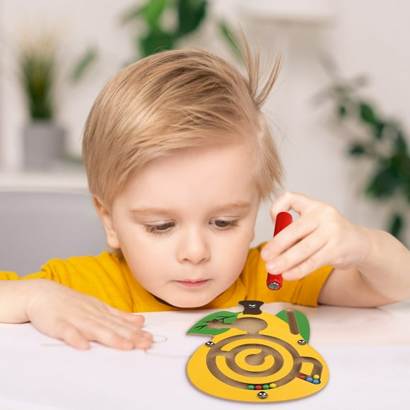 Xihbxyly Liquidación de Verano Juegos de Laberinto Magnético para Niños, Juguete de Madera para Niños, Tablero de Rompecabezas Intelectual de Madera