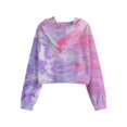 thumbnail image 5 of Womens Sweatshirts Winter Fall Comfy Hooded Long Sleeve Bell One Shoulder Hoody Tie Dye Printed Leisure Cotton Hoodies(Blue,L), 5 of 5