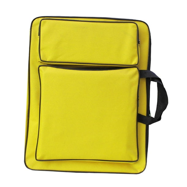 Mochila para artistas con bolsillos y asas, organizador de almacenamiento para niños Amarillo