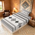 thumbnail image 5 of Manfei Southwestern Aztec Twin Sheets, Bohemian Black Beige Bedding, Reversible 3 Pieces1 Flat Sheet + 1 Fitted Sheet + 1 Pillowcase, 5 of 6