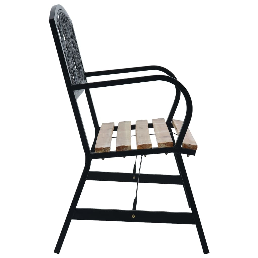 Kepooman 47" Outdoor Patio Modern Elegant Garden Bench with Metal Frame & Wooden Seats, Brown Kepooman 47" Outdoor Patio Modern Elegant Garden Bench with Metal Frame & Wooden Seats, Brown