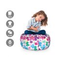 thumbnail image 2 of Colorful Storage Toy Bag Chair, Print of Floral Theme Flowers Along Dots in Doodle Style on Plain Background, Stuffed Animal Organizer Washable Bag, Large Size, Multicolor, by Ambesonne, 2 of 3