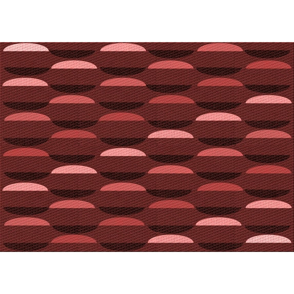 Ahgly Company Indoor Rectangle Patterned Grapefruit Red Area Rugs, 5' x 7'