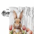thumbnail image 2 of Valances for Windows Cartoon Cute Rabbit Rod Pocket Short Curtain for Bathroom Living Room Bedroom Country Pink Flowers 1 Panel 54x18in, 2 of 9