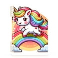 thumbnail image 2 of A Unicorn on Rainbow Ring Binder Notebook Journey Note Diary College Ruled Spiral Notebook Study Loose Leaf Paper A5 60 Pages, 2 of 8