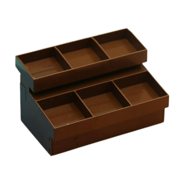 Estante para tienda de muñecas a escala 1:12, adorno de micropaisaje, estante para aperitivos de frutas, juguetes marrón