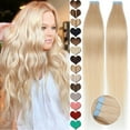 thumbnail image 2 of SEGO Blonde Tape in Hair Extensions 100% Real Remy Human Hair Long Straight Silky Thick Hair Gold Hair Acessories Black/Pink/Purple/Red Hair, 2 of 9