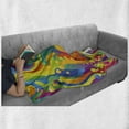 thumbnail image 6 of Psychedelic Soft Flannel Fleece Blanket, Digital Made Fluid Rainbow Color Paint Splash Contemporary Psychedelic Design, Cozy Plush for Indoor and Outdoor Use, 70" x 90", Multicolor, by Ambesonne, 6 of 6