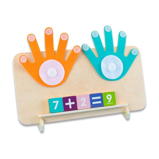 RYRDWP Clearance Children’s Digital Teaching Tools – Kindergarten Math Puzzle for Addition & Subtraction Learning – Wooden Arithmetic Toy with Interactive Hand Shapes & Number Blocks