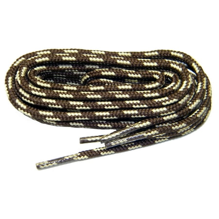 

54 Inch 137 cm Chocolate Brown with Tan proBOOT(tm) Rugged Wear Round Boot Shoelaces (2 pair pack)