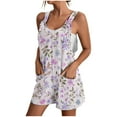 thumbnail image 2 of Combinaison Shorts pour Femmes, Combinaison Décontractée à Bretelles avec Poches, 2 of 6