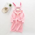 thumbnail image 2 of zuwimk Kids Boys Girls Hooded Towelling Bathrobe Dressing Gown Soft Terry Cloth Robe(Pink,3-4 Years), 2 of 4