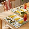 thumbnail image 4 of Placemat Set of 4 Yellow Gnome Placemats for Dining Table Farm Daisy Floral Washable Table Mats for Kitchen and Party Decor Indoor & Outdoor Use, 4 of 8