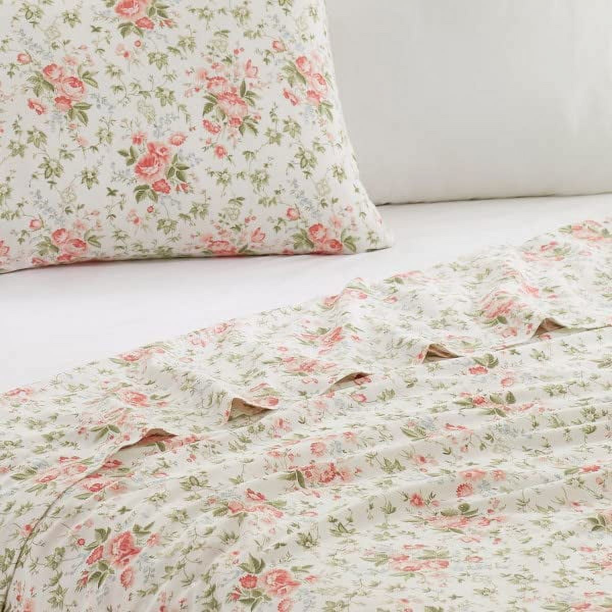 Laura Ashley Wisteria 3-Piece Pink Floral Plush Microfiber Full/Queen  Comforter Set USHSA51125349 - The Home Depot