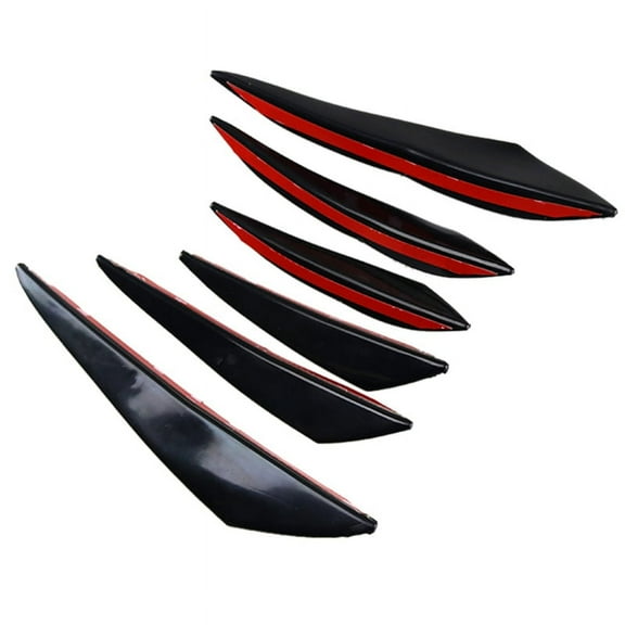 Universal Pvc Car Front Bumper Lip Protector Rear Diffuser Auto Spoiler Splitter Wing Protection Guard 6PCS,6 * Bumper Lip Protector Diffuser,black