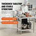 thumbnail image 3 of KFFKFF Metal Prep Station, Dimensions 24 x 36 x 34 Inch, Can Hold Up to 750 lbs, Robust Steel Worktable with 3 Customizable Height Settings, Suitable for Commercial Kitchen, Garage, Restaurant, 3 of 9