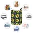 thumbnail image 6 of LNWH Laundry Basket, Retro Flower Decor Pattern Foldable Laundry Hamper With Handles Waterproof, Small, 6 of 8