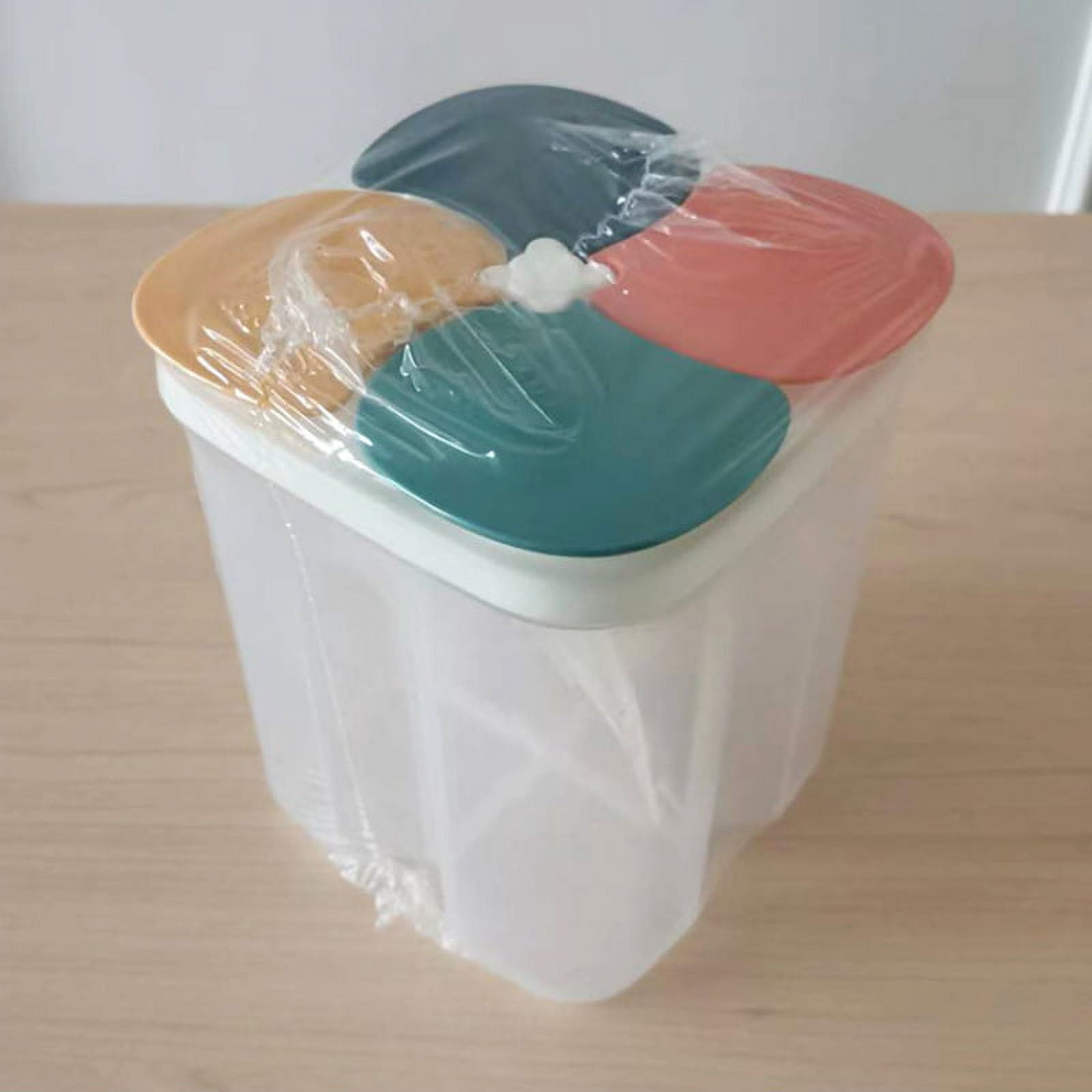 Set of 2 Food Storage Containers Four Compartments Removable Airtight Plastic Storage Container for Kitchen Pantry BPA Free