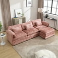 thumbnail image 2 of LUCKHAO 110 Inch Extra Large Modular Sectional L-Shape Sofa, Modern Chenille Fabric U-Shaped 3 Seat Sofa,with movable Ottoman, for Living Room, Office, Reception Room, 2 of 18