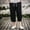 Black, variant on WWV Men Capri Pants Mens Cropped Pants Pocket Drawstring Elastic Waist Trousers Solid Color Fashion Regular Fit Vacation Party Cotton Linen Pants Beige L