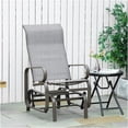 thumbnail image 2 of JERFIT Outdoor Patio Glider Chair with High Backrest, Heavy Duty Steel Frame, 352lbs Capacity, Water Resistant Mesh Sling, Brown, 2 of 9