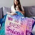 thumbnail image 4 of 1 Pc Best Friend Blanket, Best Friend Women Gifts, Best Friend Birthday Gift, Bestie Gifts For Women, Friendship Blanket For Best Friend, Birthday Gift For Bestie BFF Best Friend Throw, 4 of 6