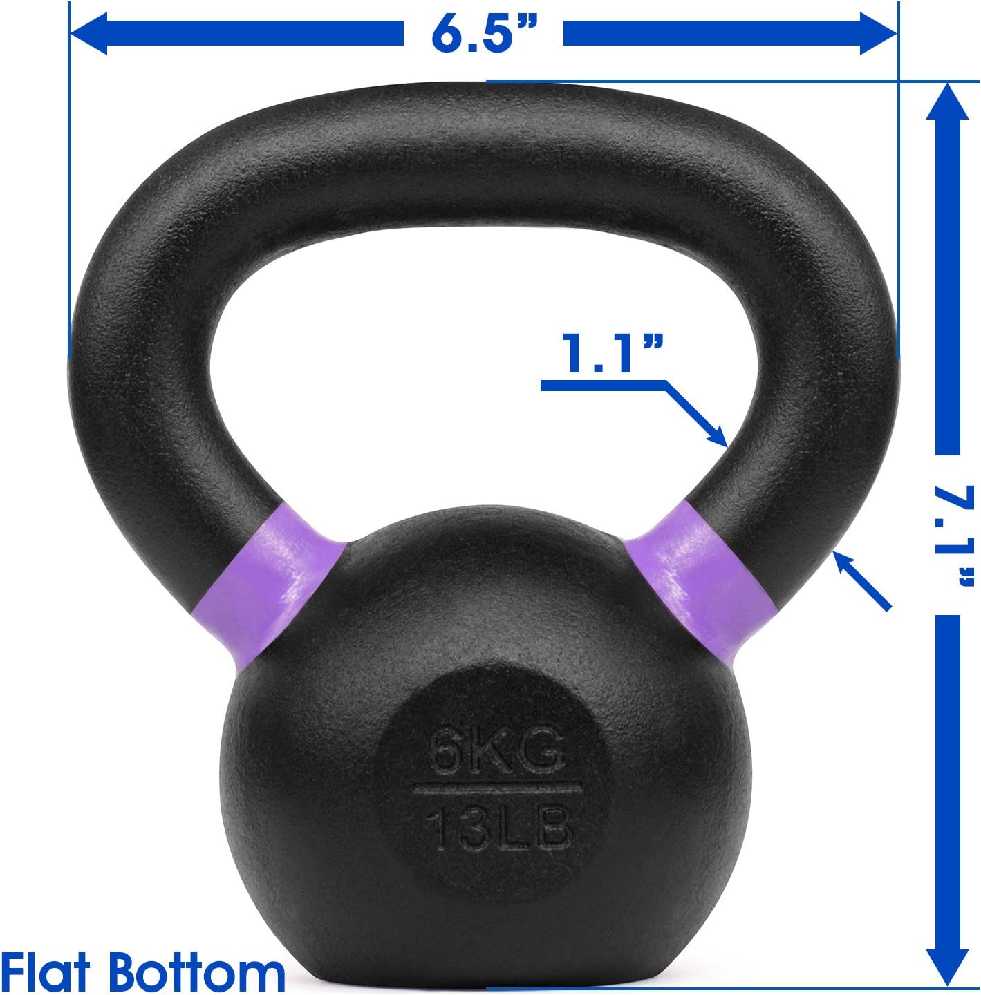 Yes4All 6kg / 13lb Powder Coated Kettlebell, Single - image 5 of 9