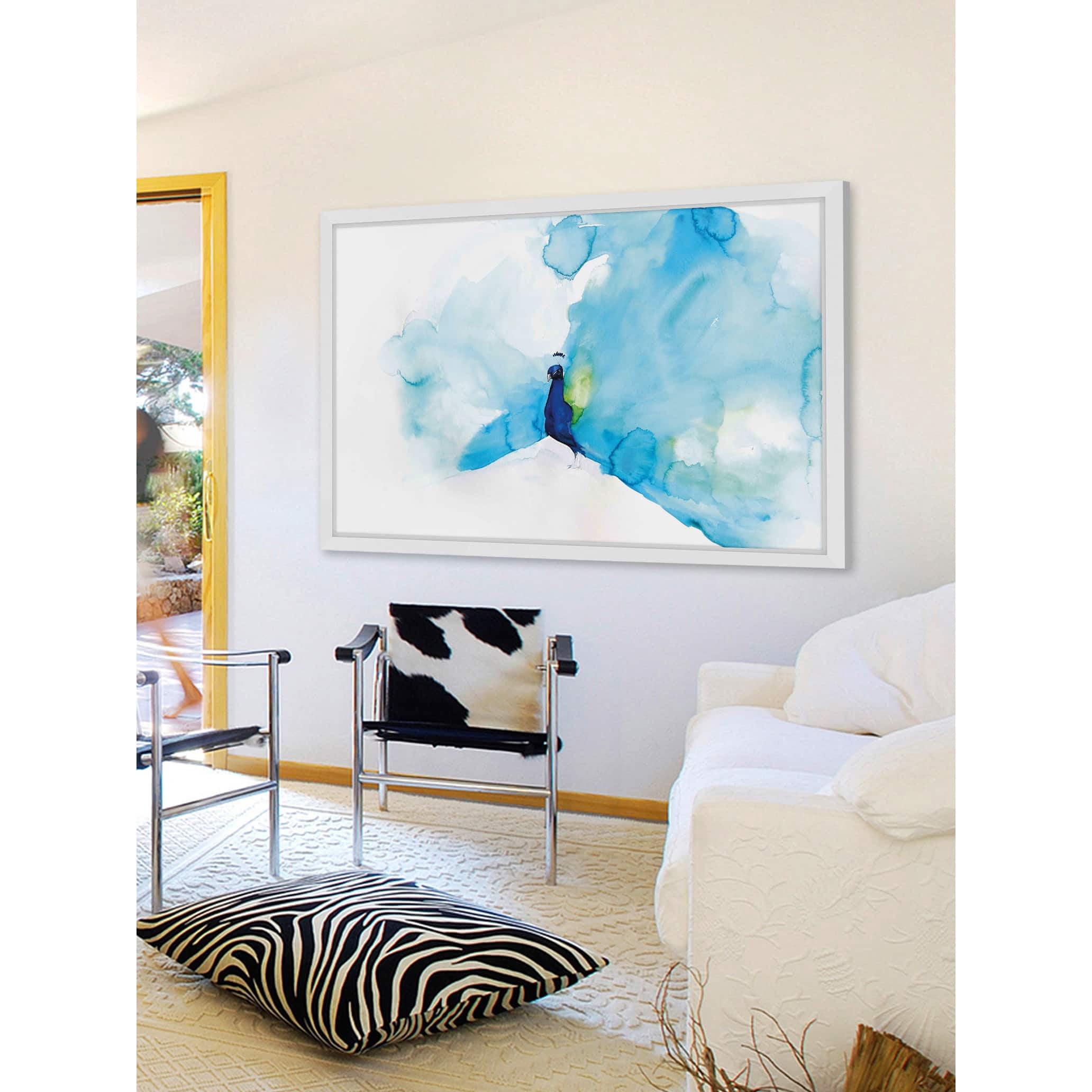 Marmont Hill "Peacock Blue" by Christine Lindstrom Framed Painting Print