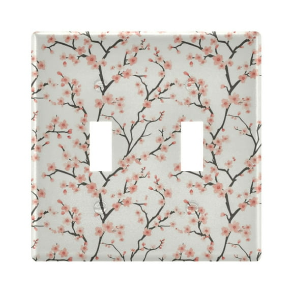 Simple Cherry Blossom Light Switch Cover Decorative 2 Gang Wall Plate Toggle