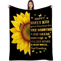 Sweet 16 Gifts for Girls-16th Birthday Gifts for Girls-Sweet 16 Gifts for 16 Year Old Girl Birthday Gift Ideas Sweet Sixteen Birthday Gifts Blanket for Teen Girl Sunflower 50"x60"…