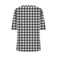 thumbnail image 5 of Njagoc3 Womens Classic Checkered Print V-Neck T-Shirt Casual Short Sleeve Comfort Fit Top, 5 of 6