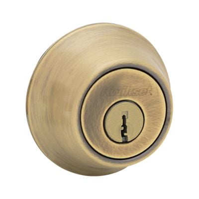 665 Series Double Cylinder - Kwikset 665 Double Cylinder Deadbolt, Antique Brass, 96650-391
