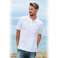 thumbnail image 2 of Basico White Polo Collared Shirts For Men 100% Cotton Short Sleeve Golf Polo Shirts, 2 of 6